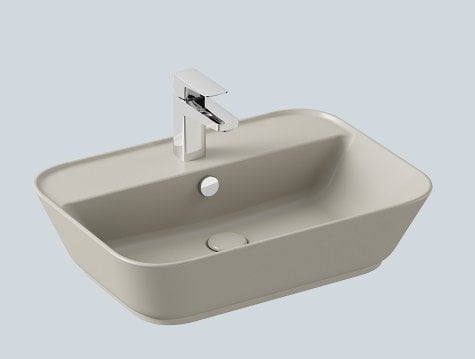 VitrA GeoTezgah Çanak Lavabo 60 cm Mat Bej 7426B020-0001